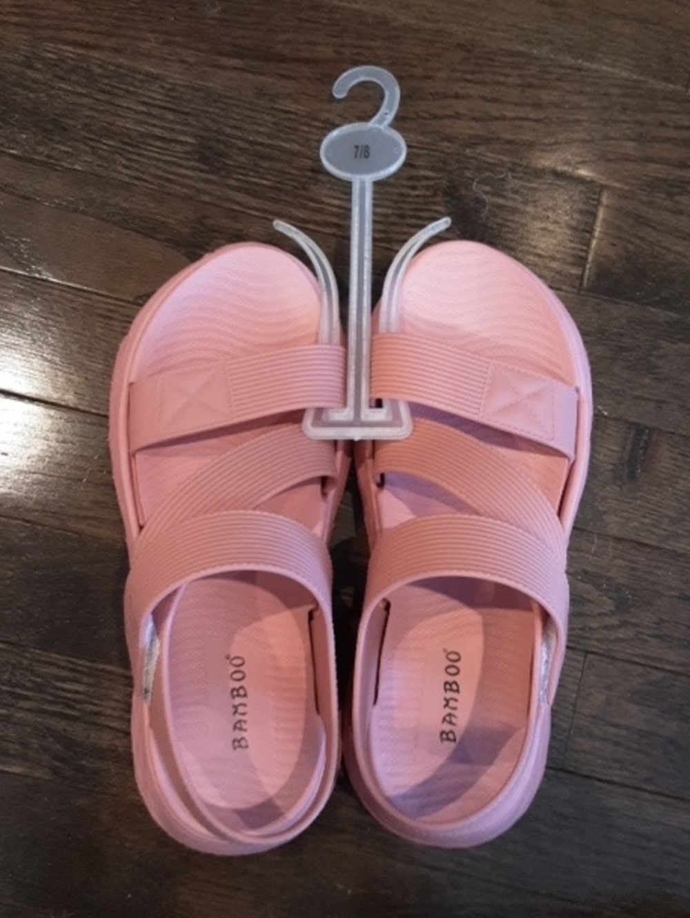 NEW BAMBOO Light Pink Womens' Adjustable Strap Sandals